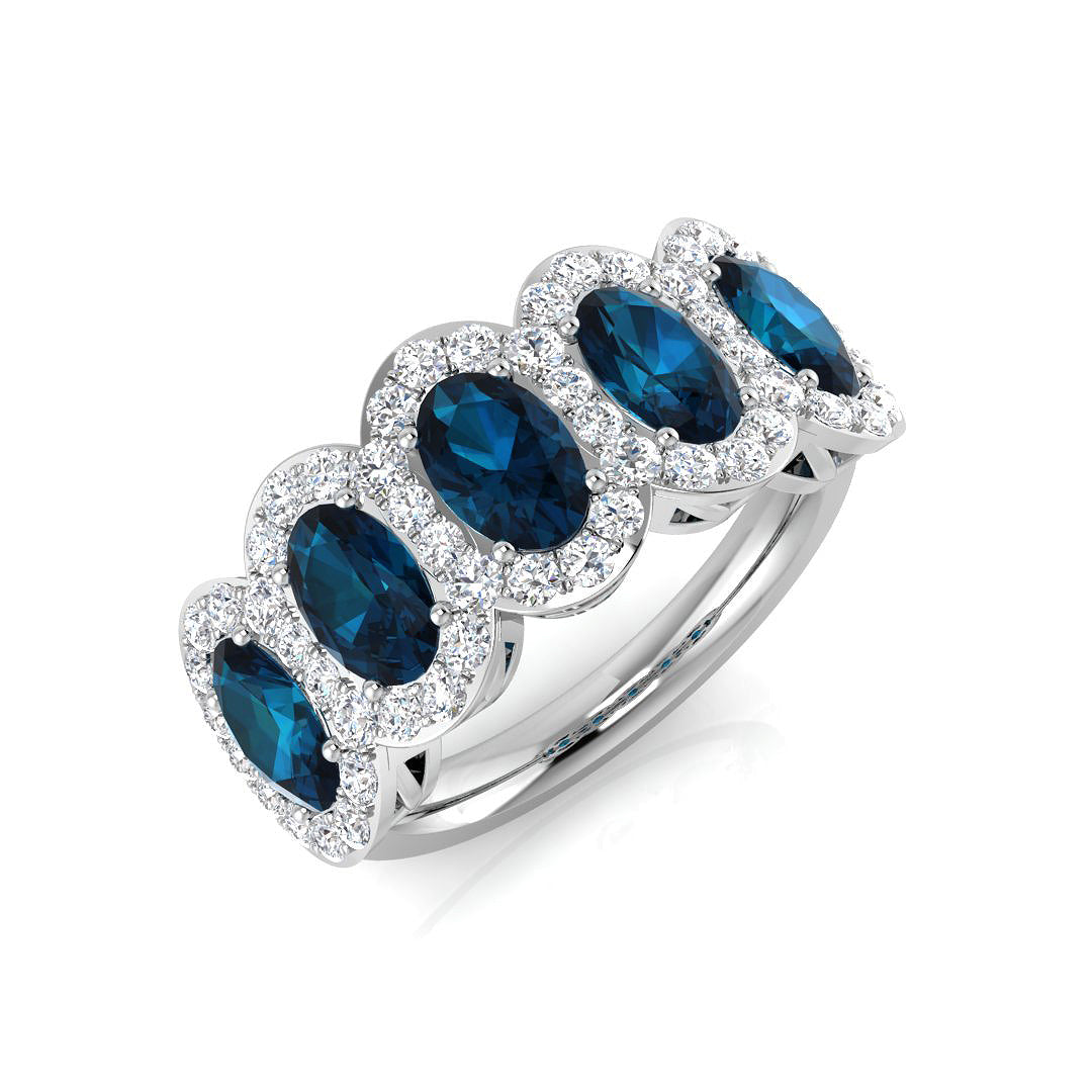 9ct White Gold 3.21ct London Blue Topaz Ring
