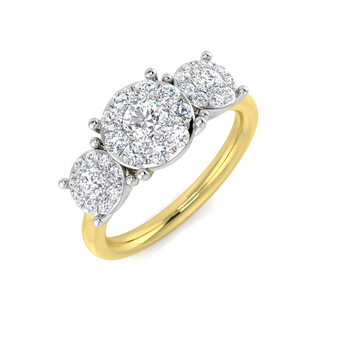 9ct Two-Tone Gold 0.74ct G SI2 Diamond Ring