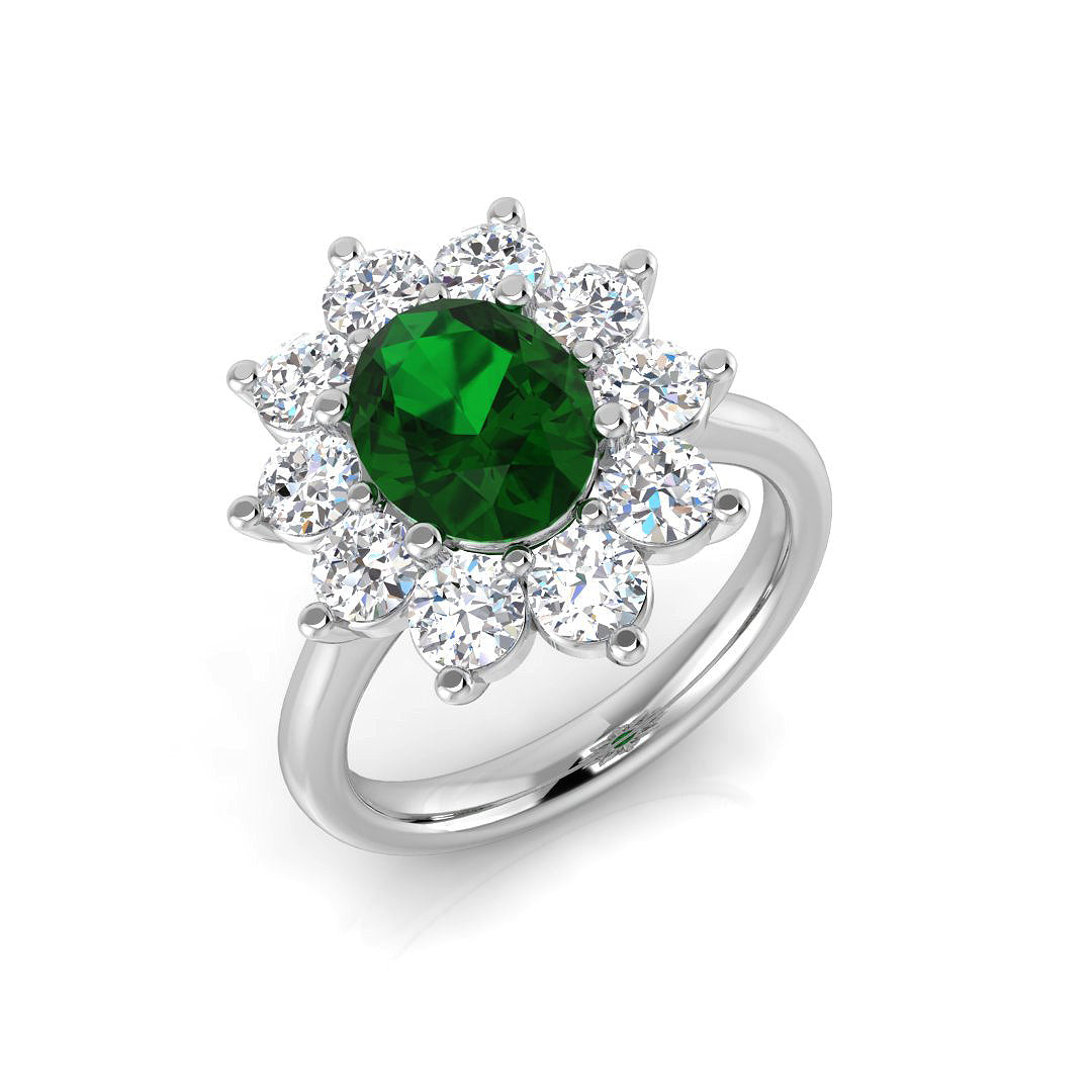 Platinum 3.65ct Emerald Ring