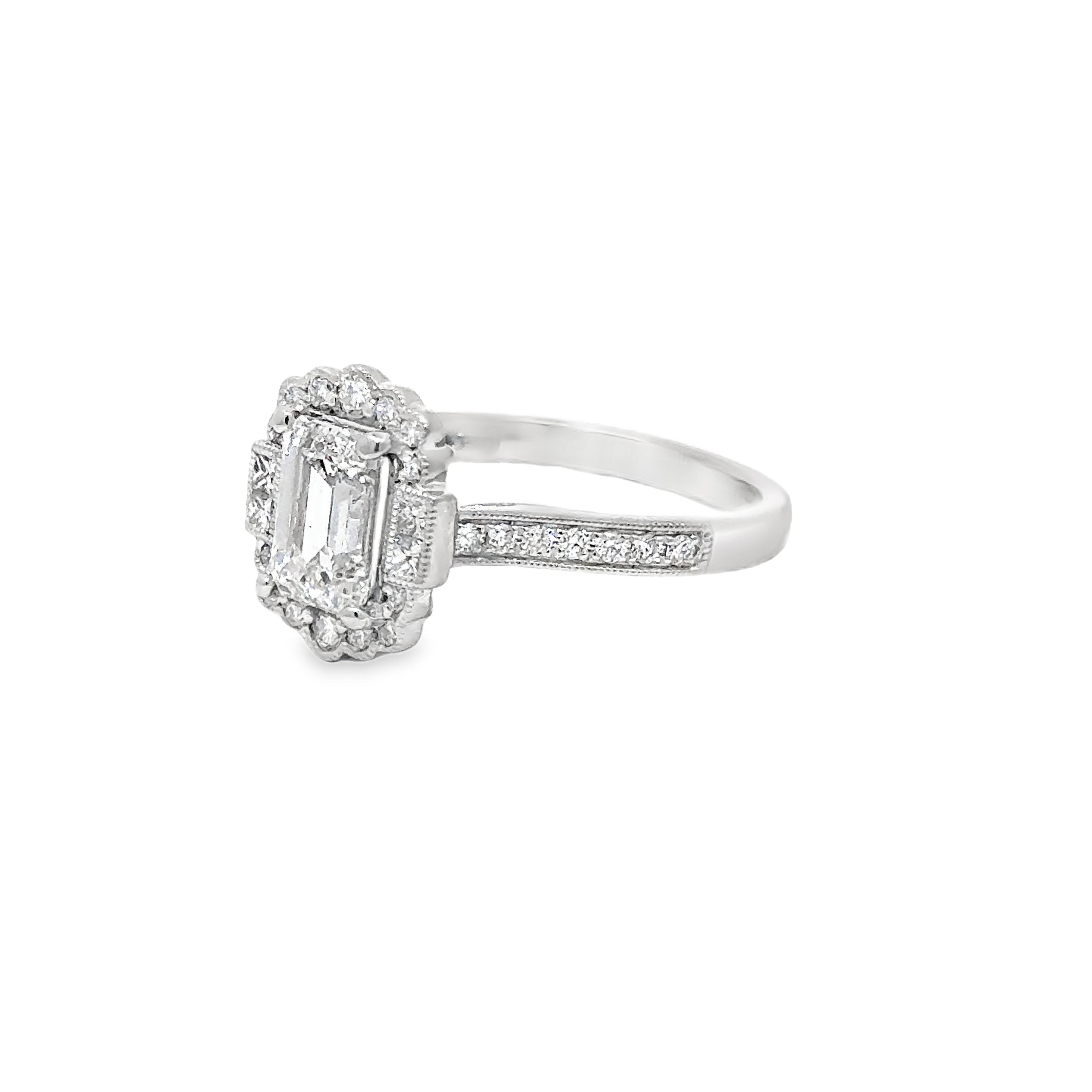 1.51ct Lab Grown Emerald Cut Diamond Set In Platinum