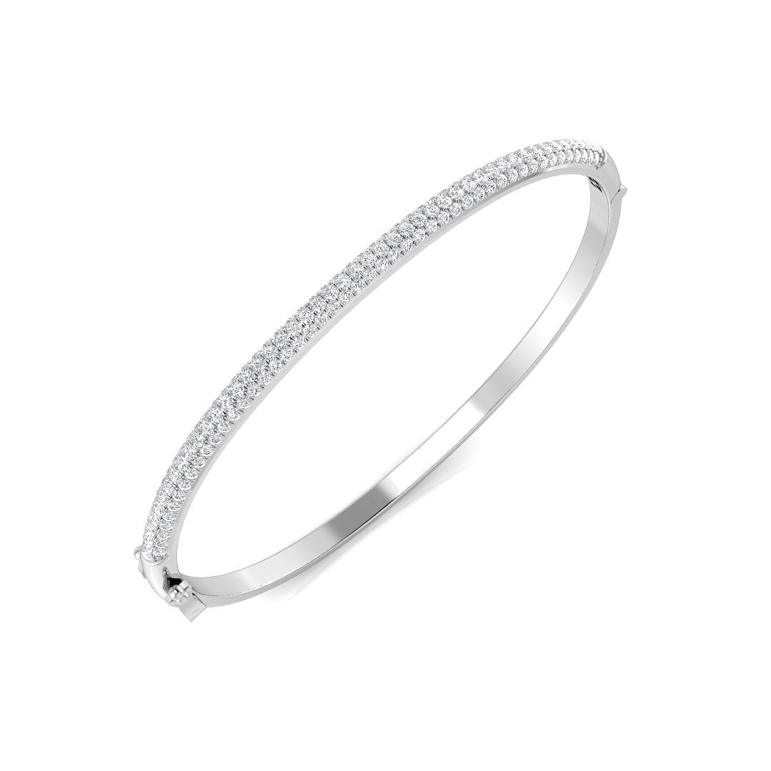 18ct White Gold 1.47ct G SI2 Diamond Bangle