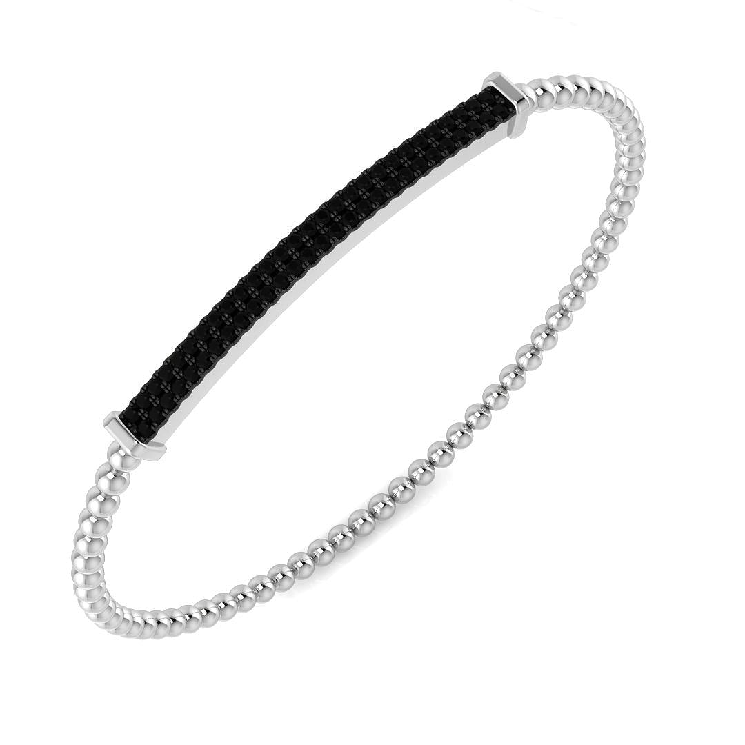18ct White Gold 0.48ct G SI1 Black Diamond Bangle