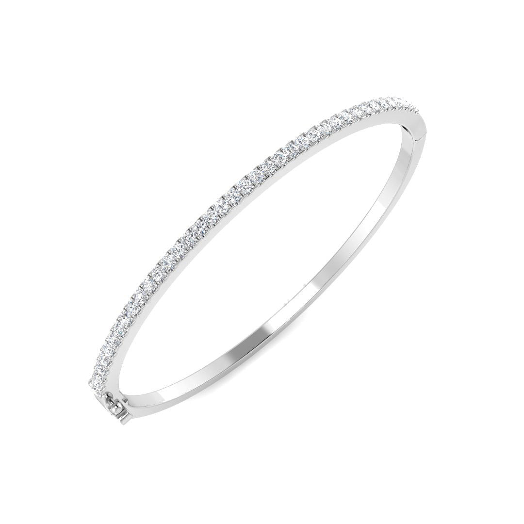 9ct White Gold 0.90ct Laboratory Grown CVD Bangle