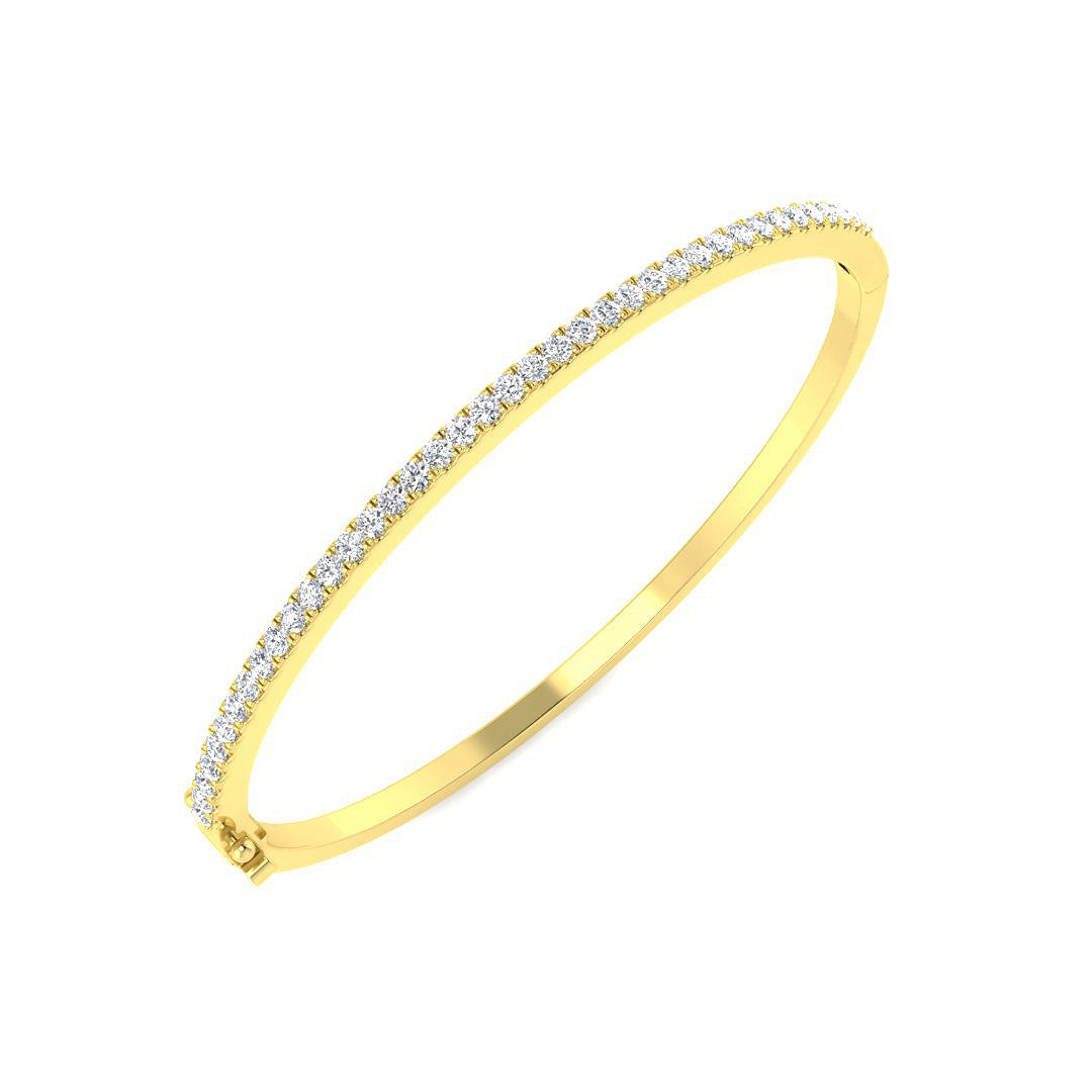 9ct Yellow Gold 0.90ct Laboratory Grown CVD Bangle