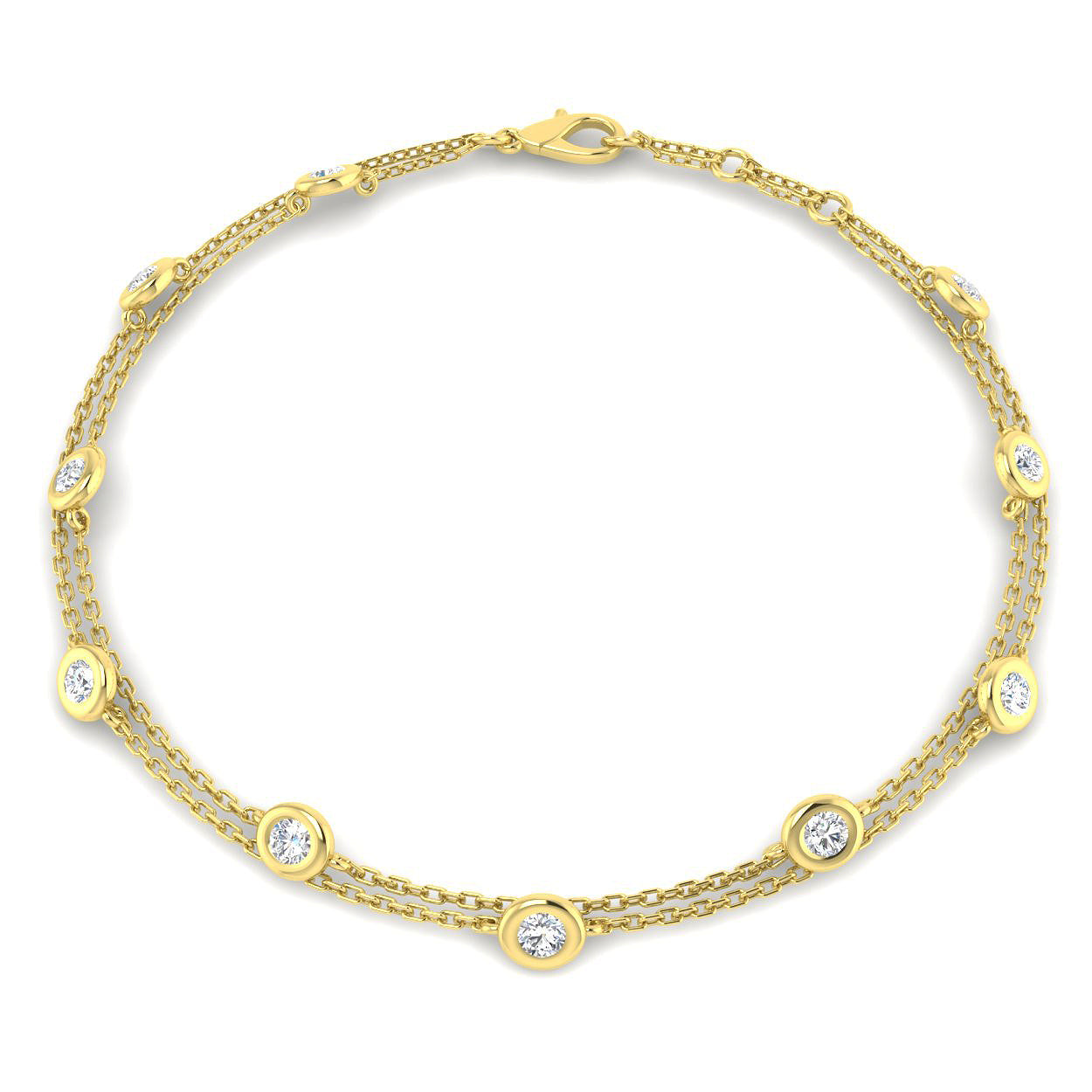 9ct Yellow Gold 0.80ct Laboratory Grown CVD Bracelet