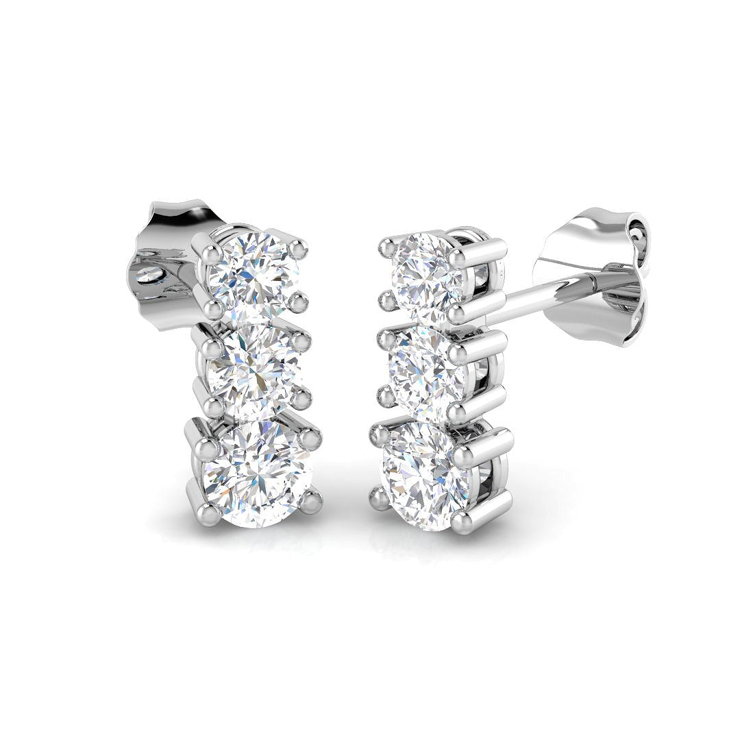 9ct White Gold 0.69ct Laboratory Grown CVD Earrings