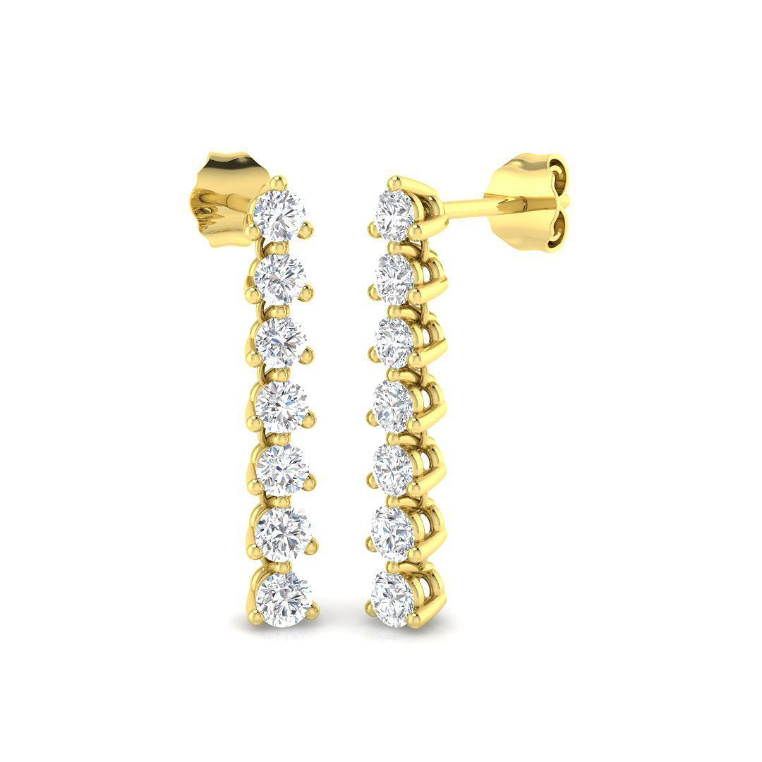 9ct Yellow Gold 0.80ct Laboratory Grown CVD Earrings