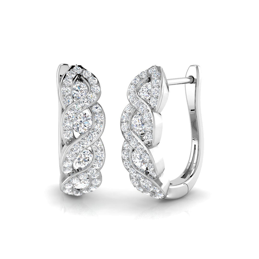 18ct White Gold 0.55ct G SI2 Diamond Earrings