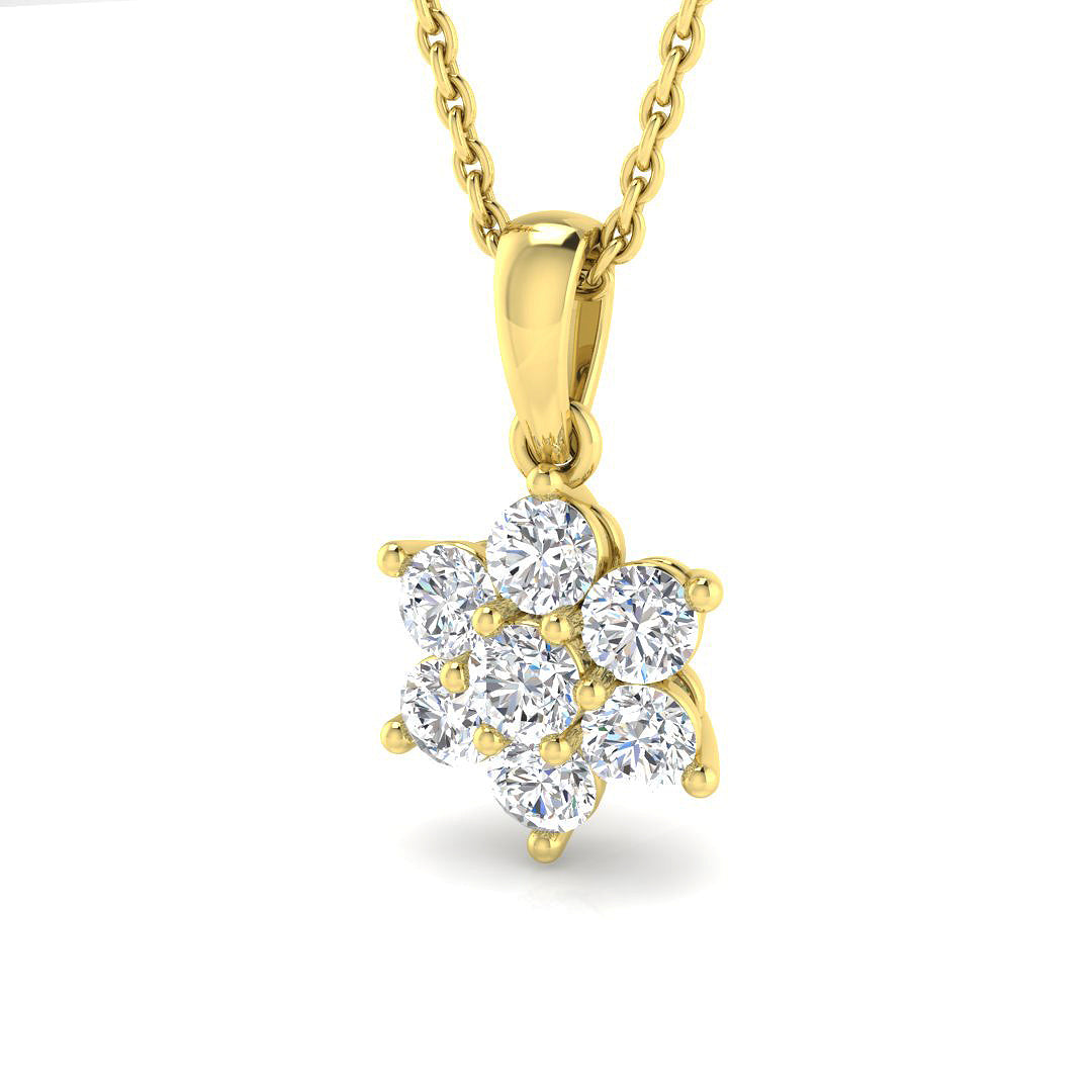 9ct Yellow Gold 0.52ct G I1 Diamond Pendant