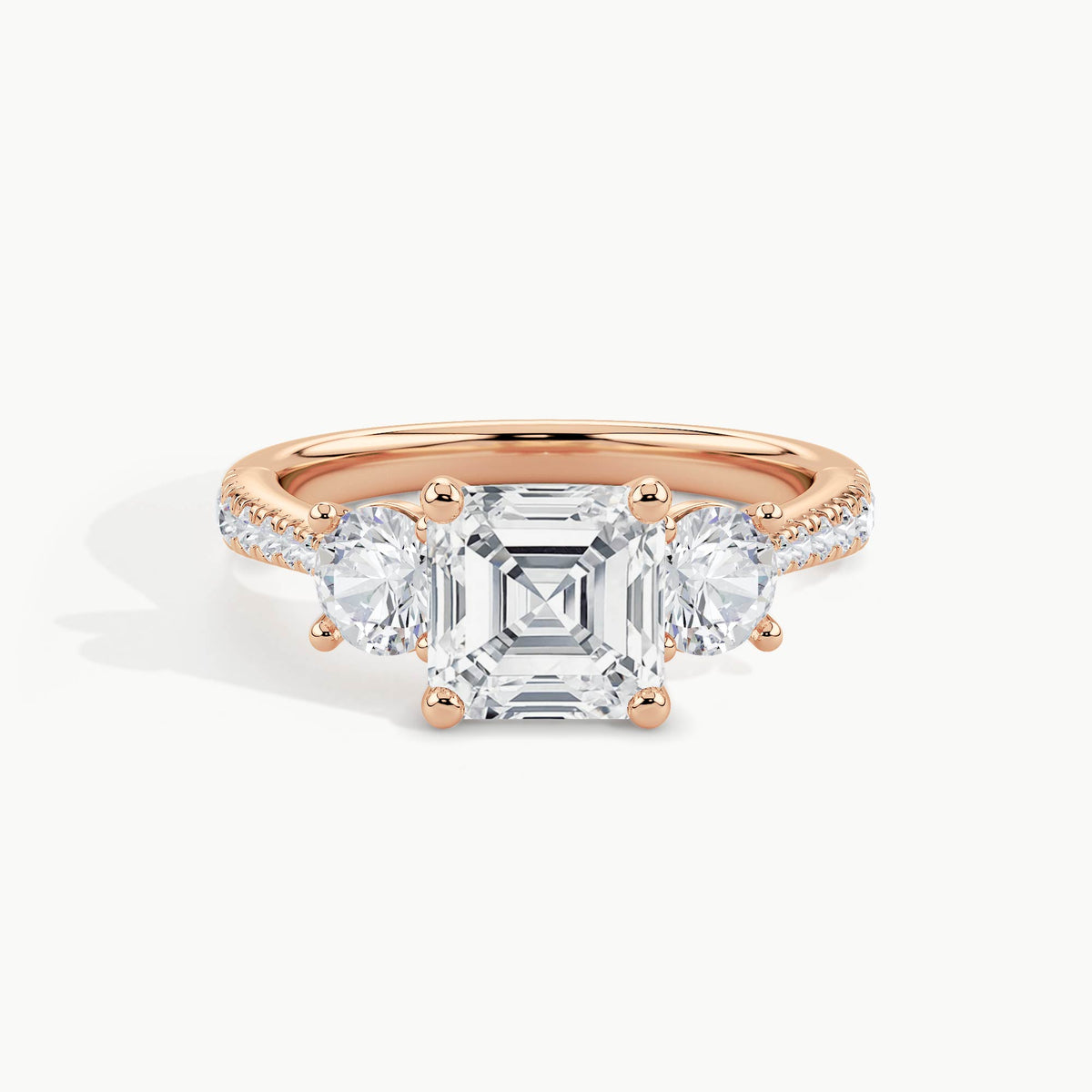 Rose Gold, Asscher, down view