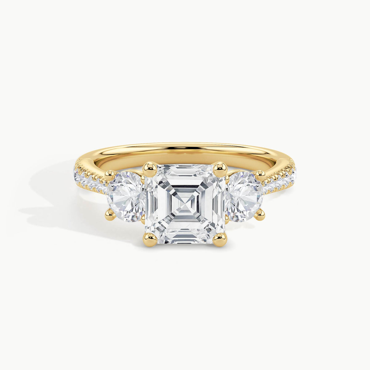 Yellow Gold, Asscher, down view