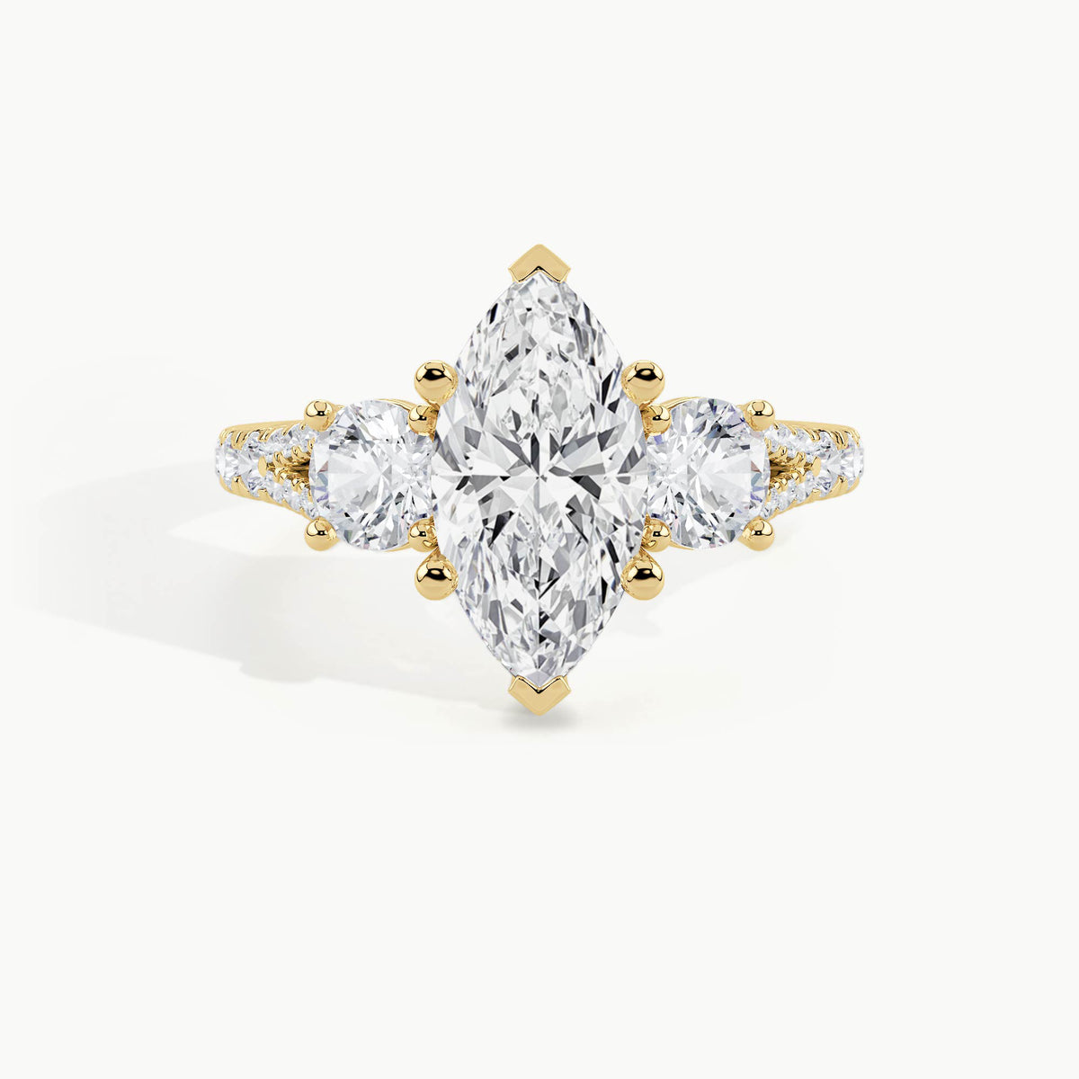 Yellow Gold, Marquise, down view