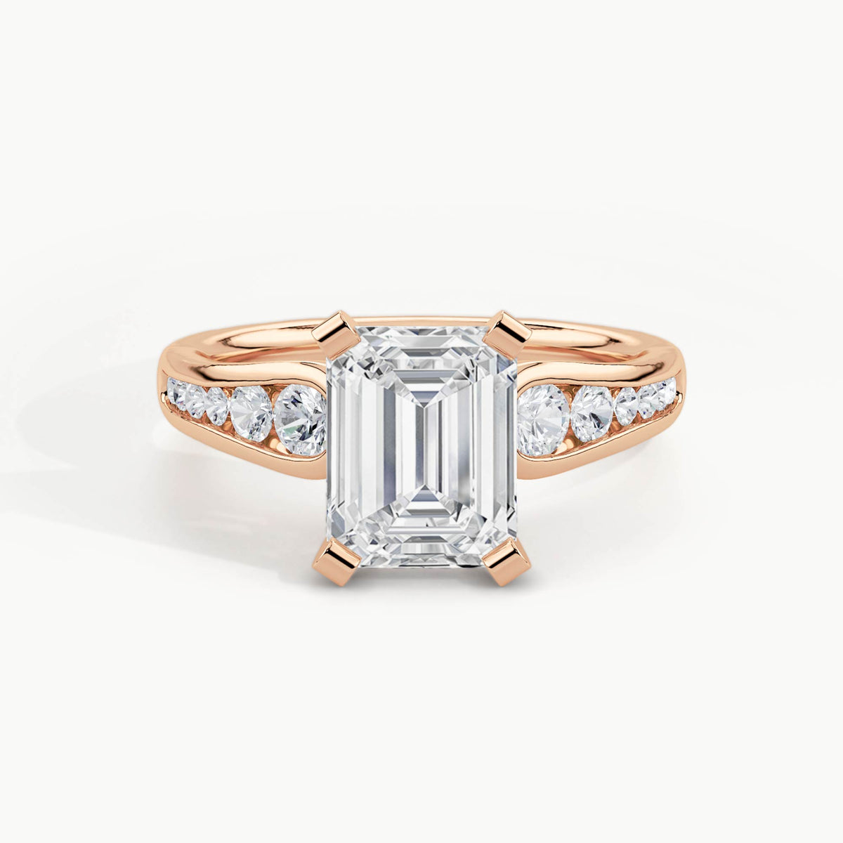 Rose Gold, Emerald, down view