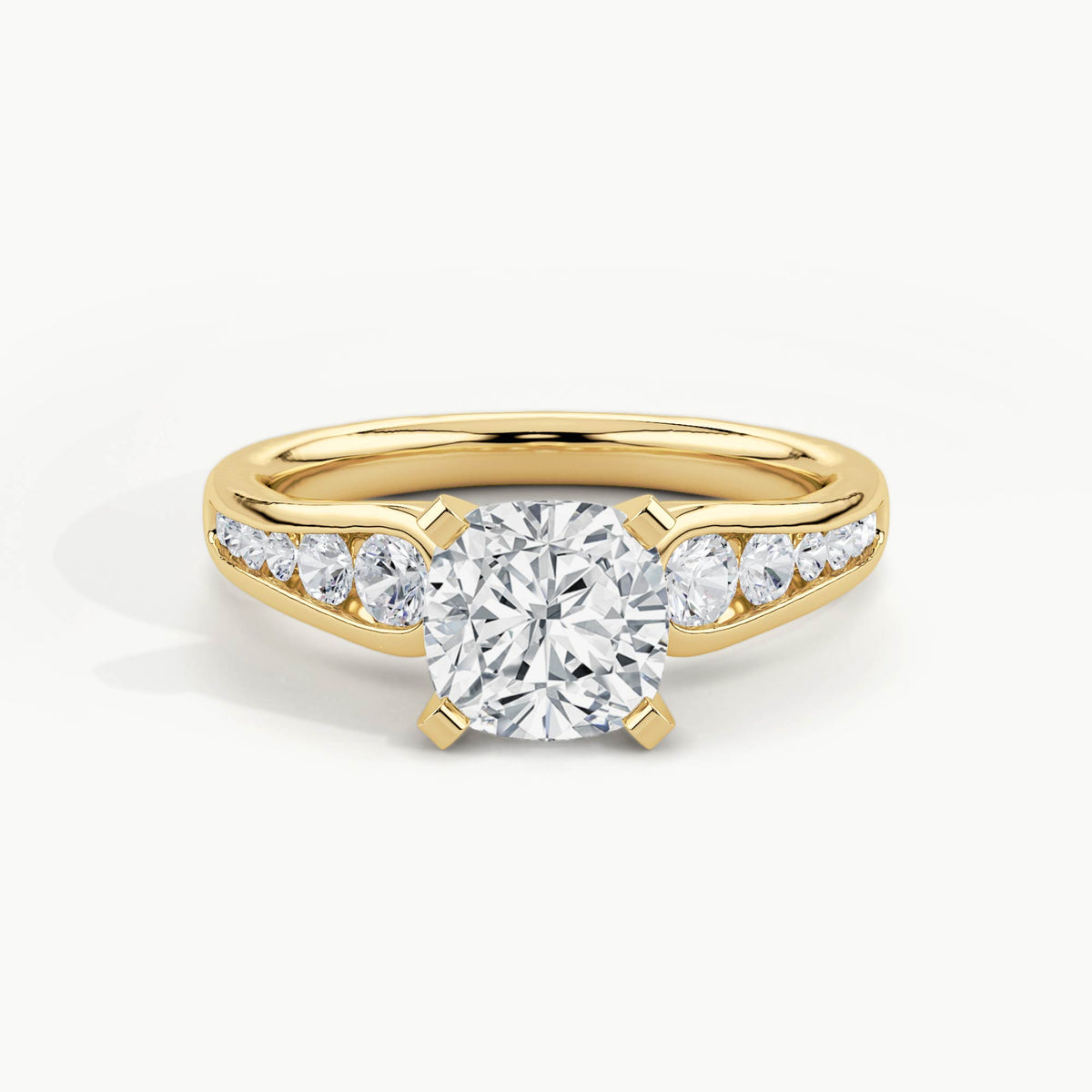 Yellow Gold, Cushion, down view