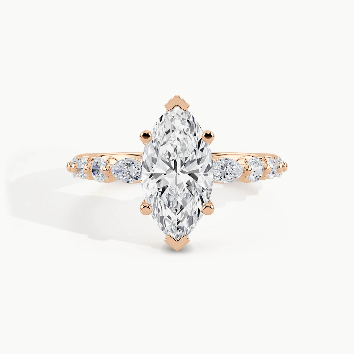 Rose Gold, Marquise, down view