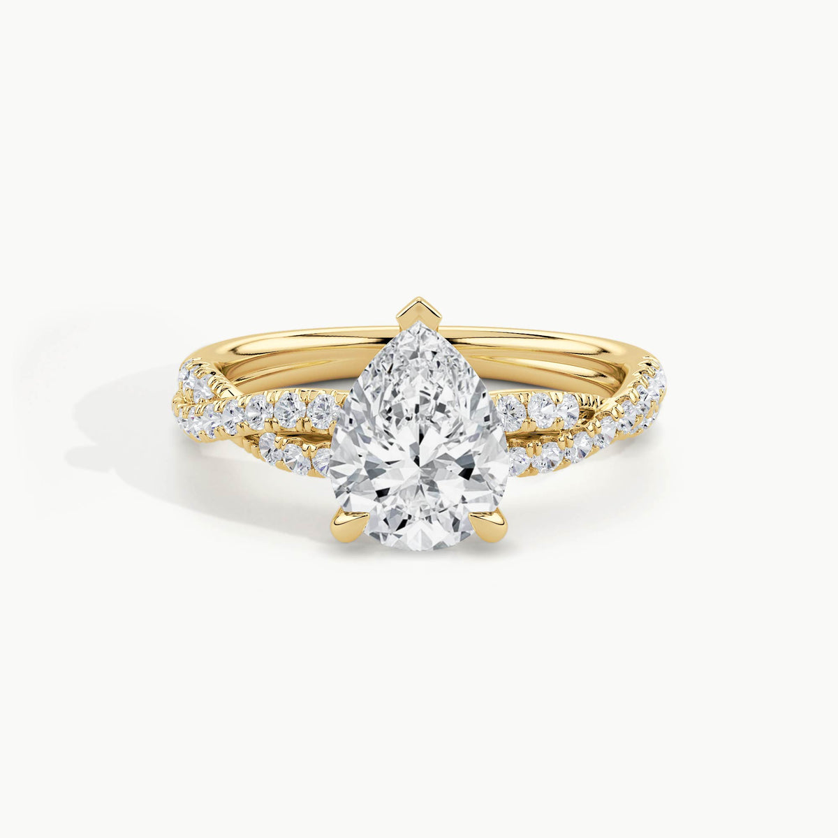 Yellow Gold, Pear, down view