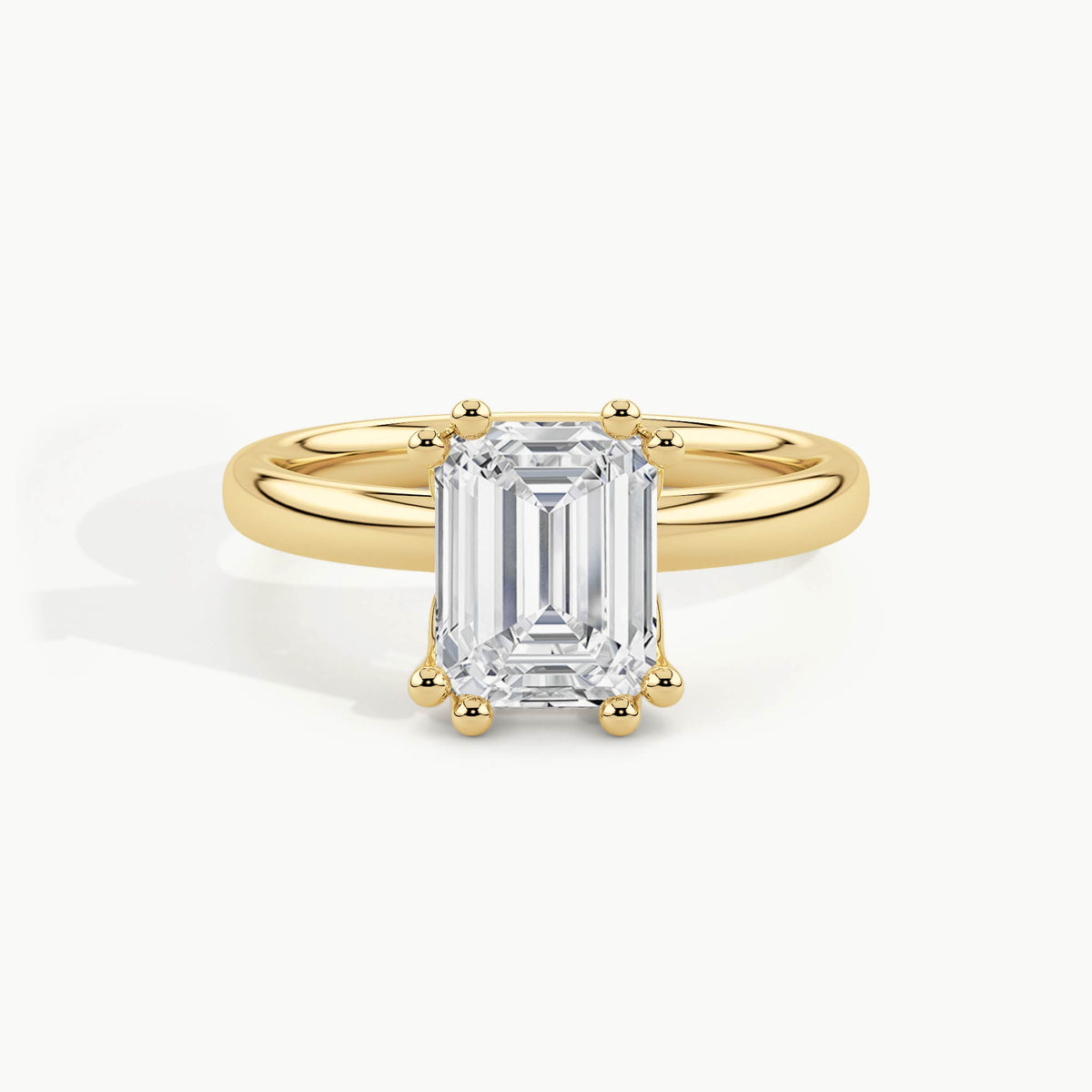 Yellow Gold, Emerald, down view