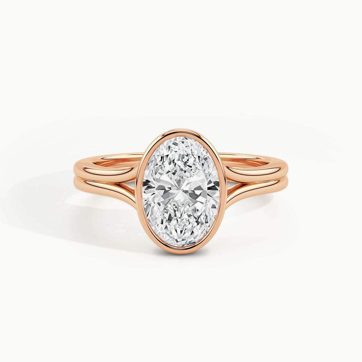 Rose Gold, Oval, down view