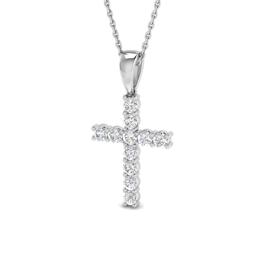 9ct White Gold 0.49ct Laboratory Grown CVD Pendant