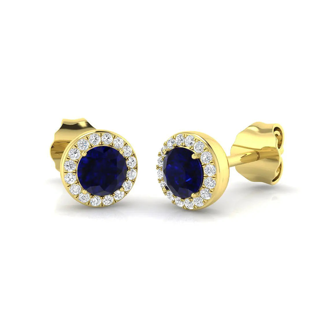 9ct Yellow Gold 0.61ct Blue Sapphire Earrings