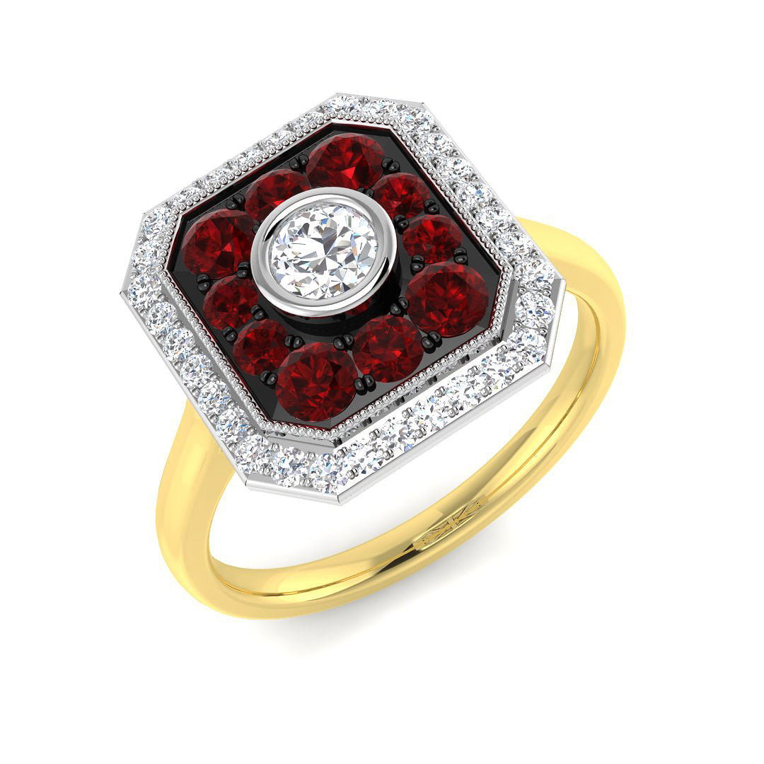 9ct Two-Tone Gold 1.00ct Ruby Ring