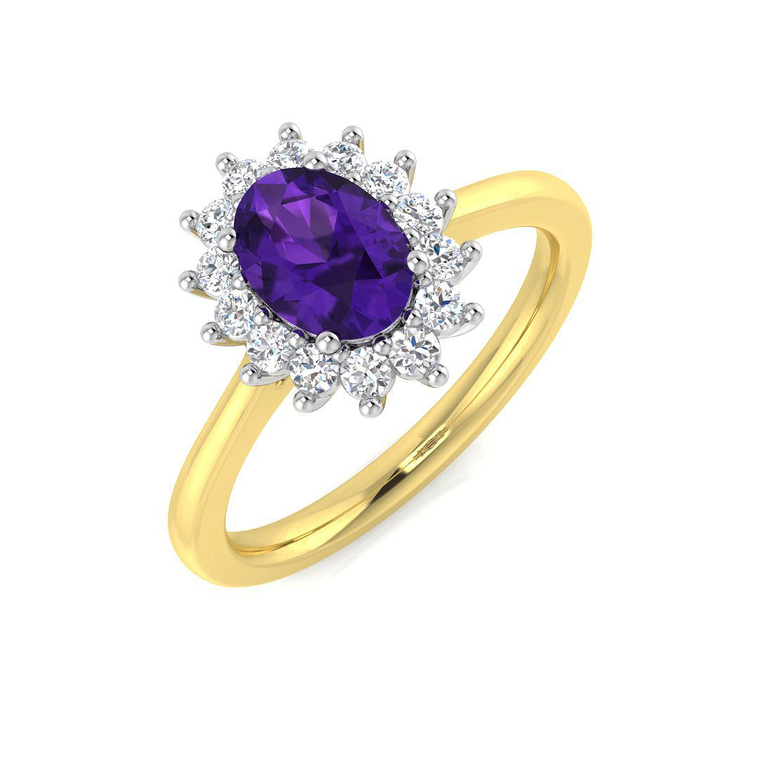 9ct Two-Tone Gold 0.92ct Amethyst Ring