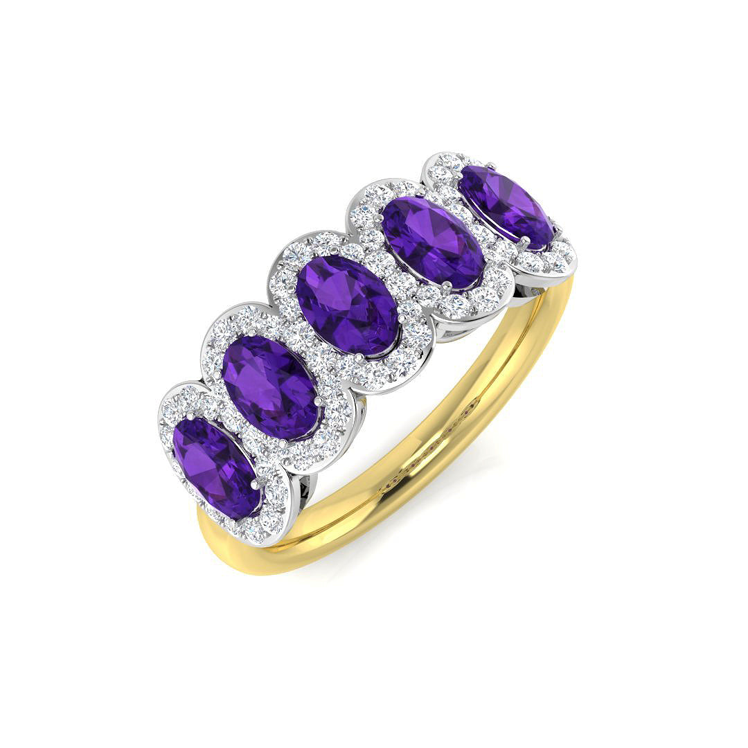 9ct Two-Tone Gold 1.51ct Amethyst Ring