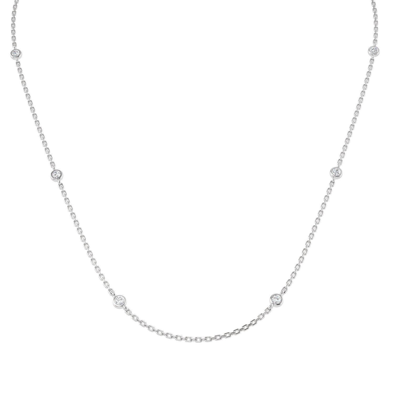 9ct White Gold 0.89ct Laboratory Grown CVD Necklace