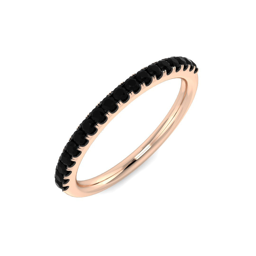 18ct Rose Gold 0.23ct Black Diamond Ring