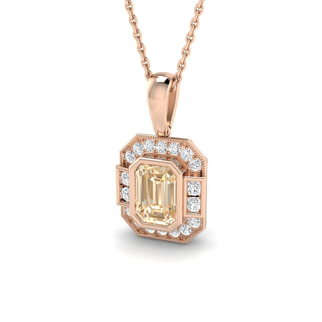 9ct Rose Gold 1.15ct Morganite Pendant