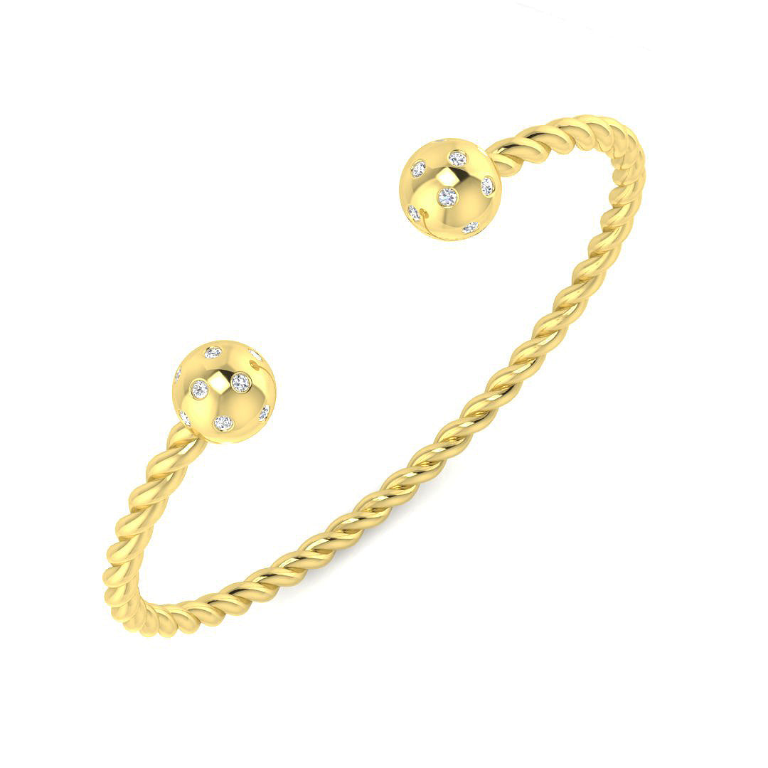 9ct Yellow Gold 0.48ct G SI2 Diamond Bangle