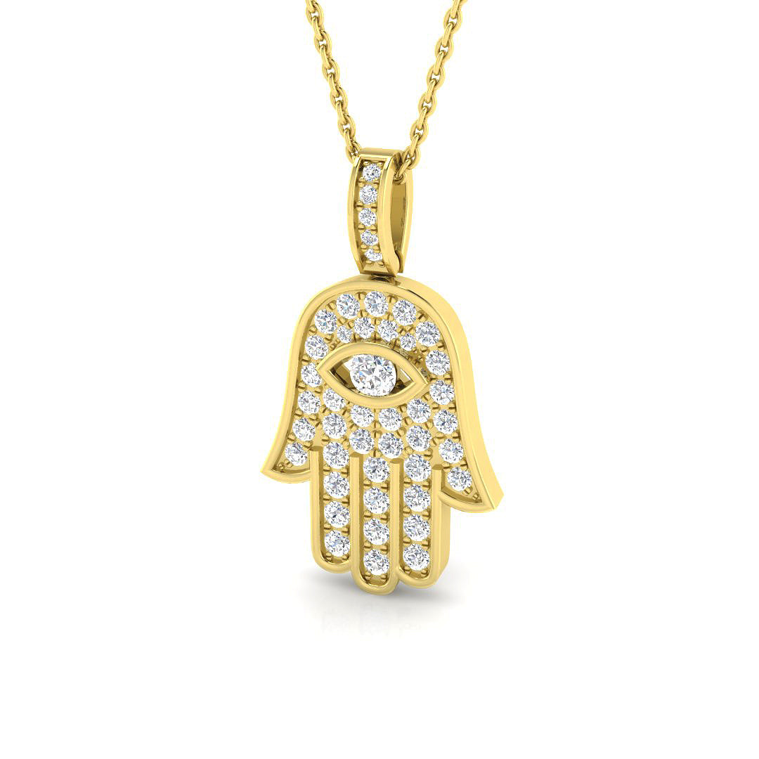 9ct Yellow Gold 0.58ct Laboratory Grown CVD Pendant