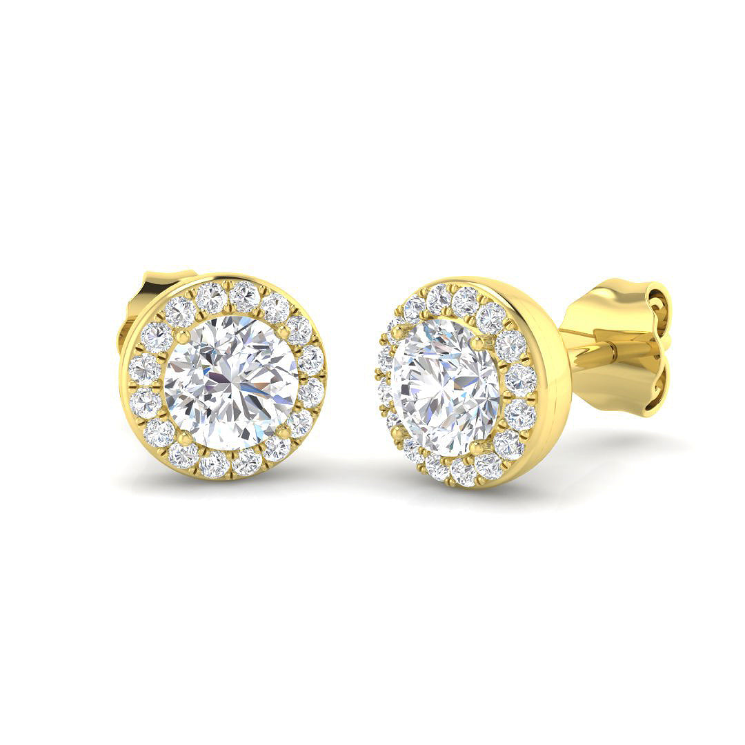9ct Yellow Gold 1.21ct Laboratory Grown CVD Earrings