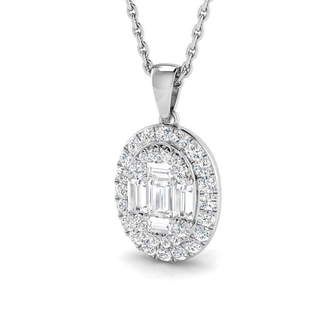 18ct White Gold 0.48ct G SI2 Diamond Pendant