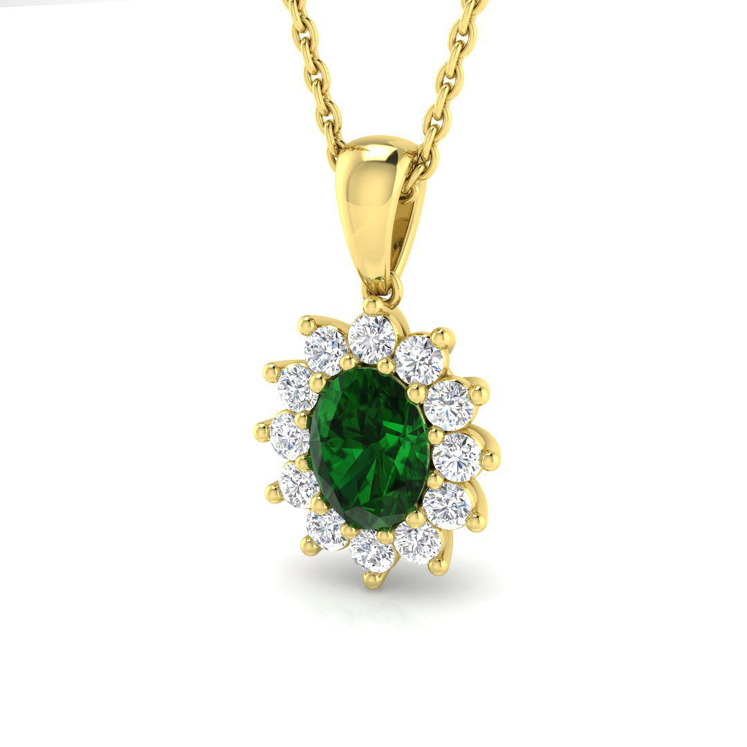 9ct Yellow Gold 0.71ct Emerald Pendant