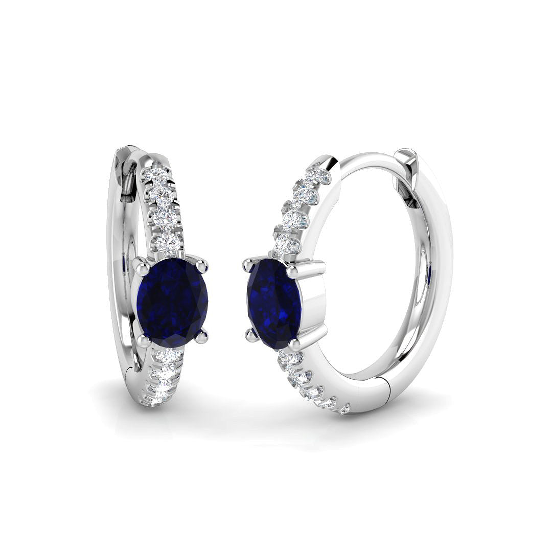 18ct White Gold 0.51ct Blue Sapphire Earrings