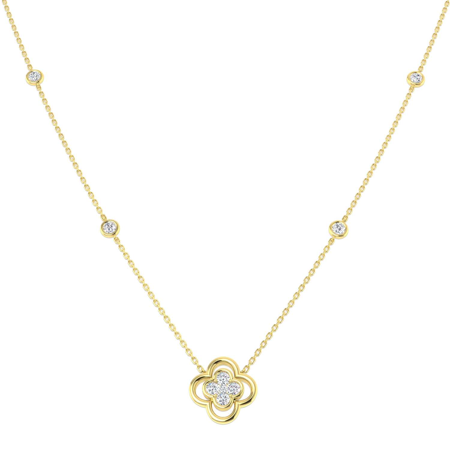 9ct Yellow Gold 1.02ct Laboratory Grown CVD Necklace