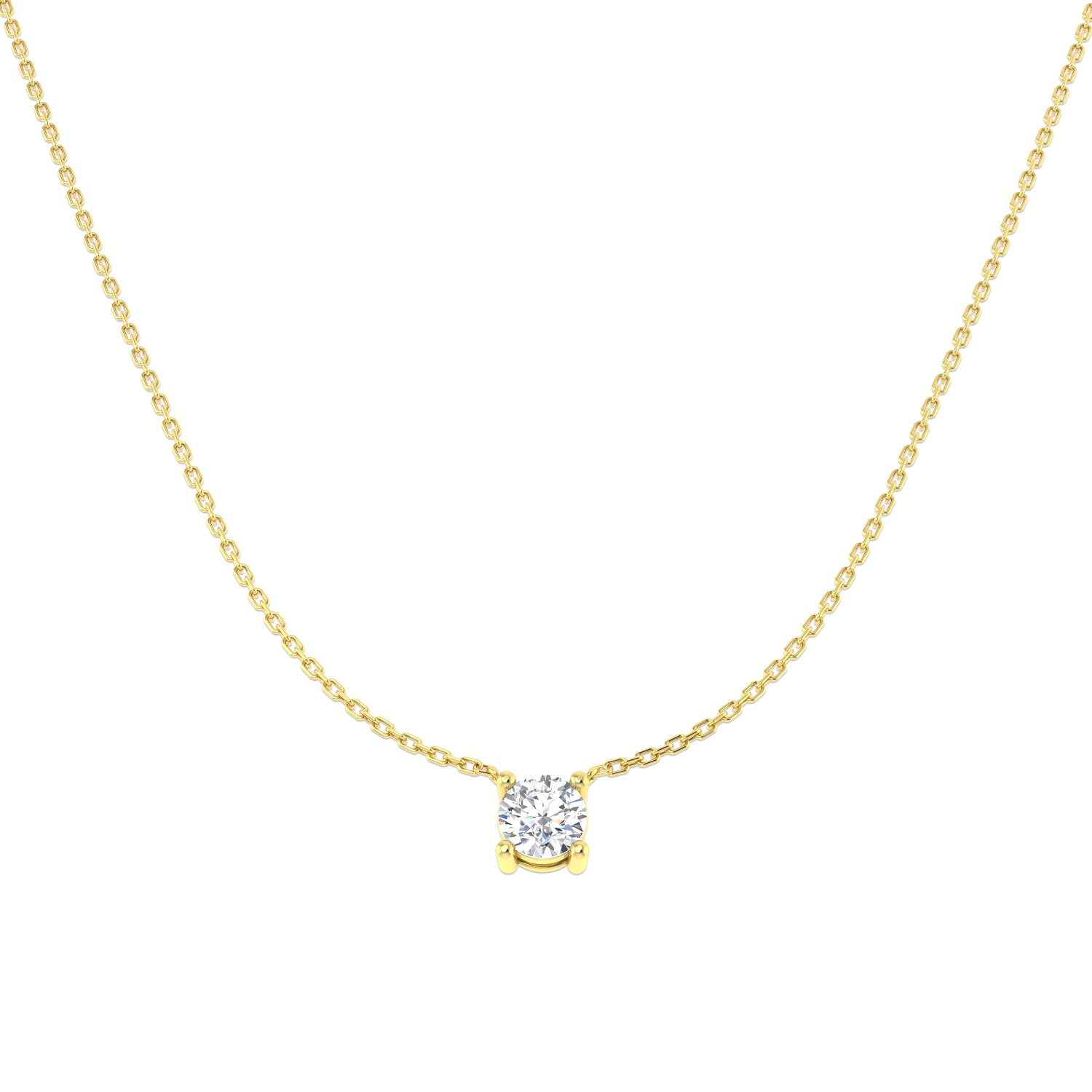 9ct Yellow Gold 0.72ct E VVS2 Laboratory Grown CVD Necklace