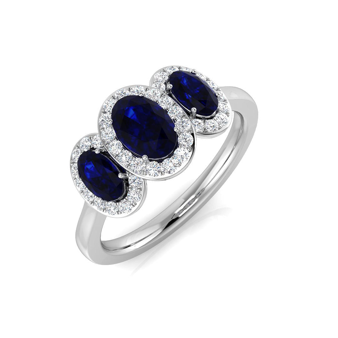 Platinum 1.45ct Blue Sapphire Ring