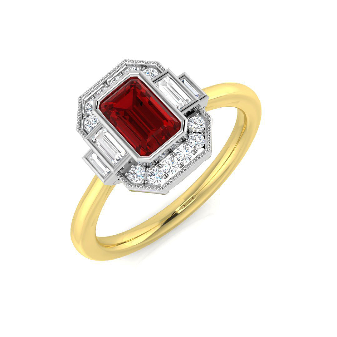 9ct Two-Tone Gold 0.86ct Ruby Ring