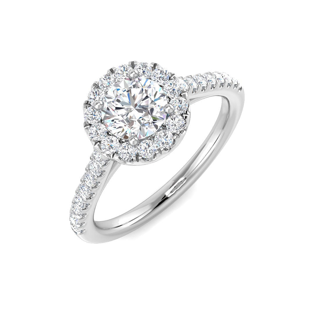 9ct White Gold 0.89ct Laboratory Grown CVD Ring