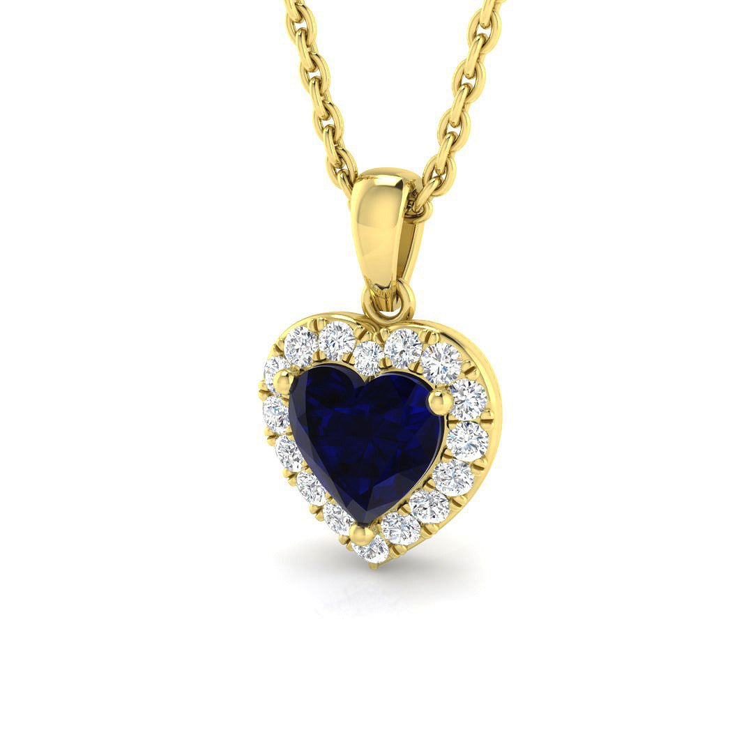 9ct Yellow Gold 0.72ct Blue Sapphire Pendant