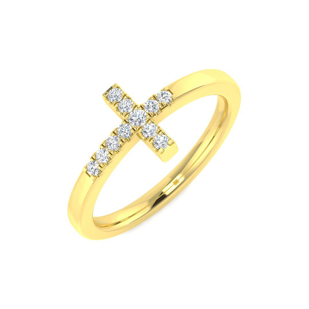 9ct Yellow Gold 0.10ct Laboratory Grown CVD Ring