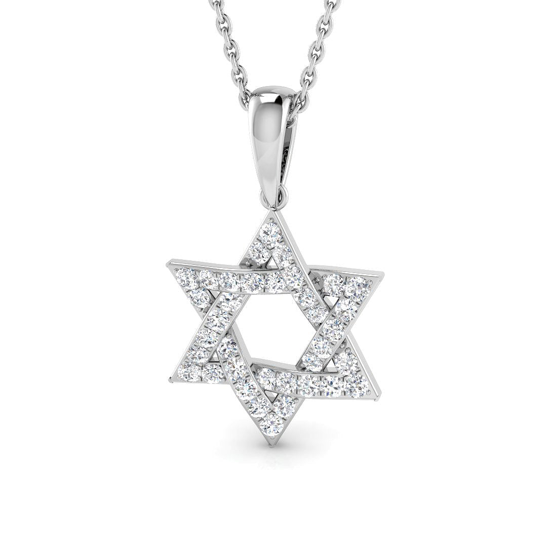 9ct White Gold 0.34ct Laboratory Grown CVD Pendant