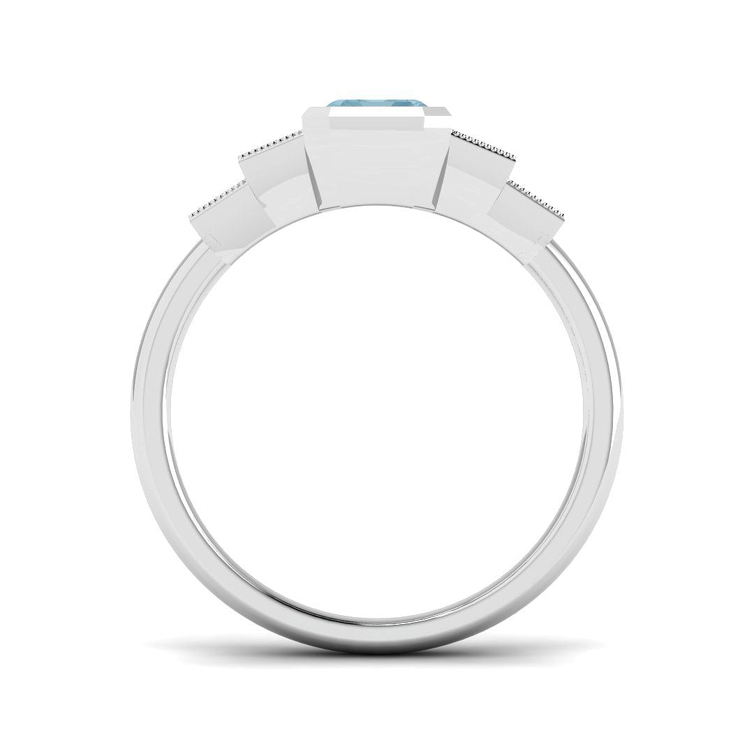 9ct White Gold 1.00ct Aquamarine Ring