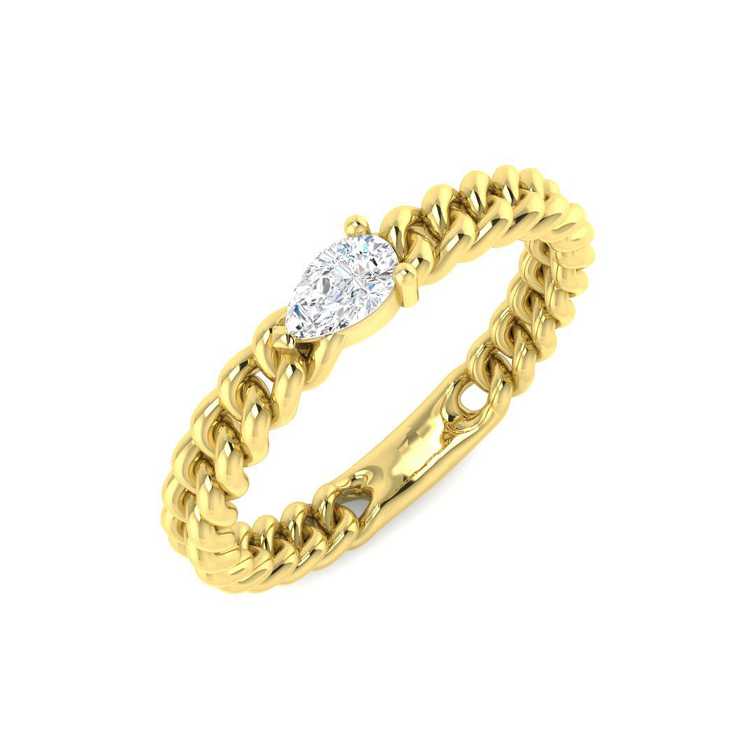 9ct Yellow Gold 0.16ct Laboratory Grown CVD Ring