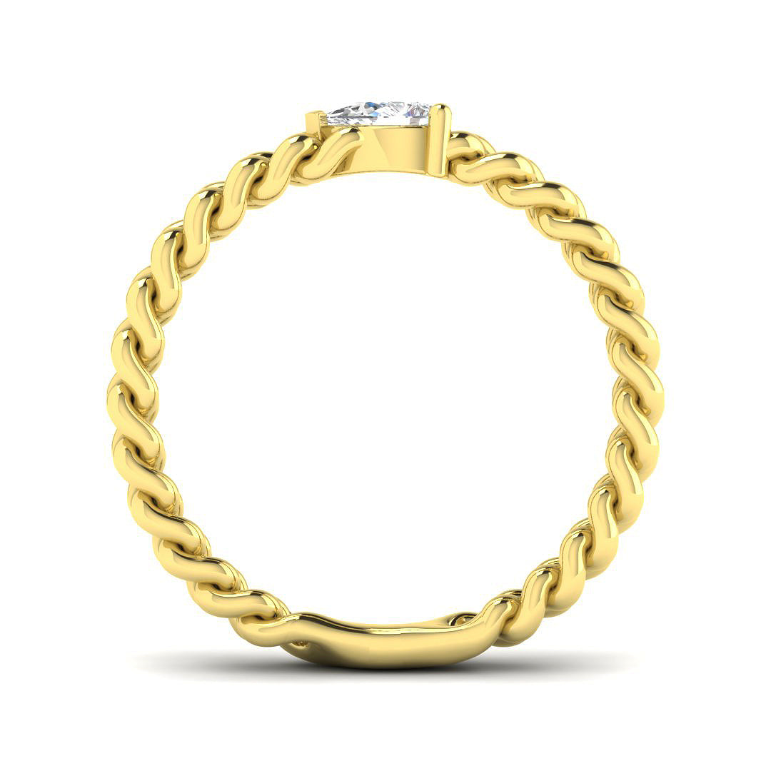 9ct Yellow Gold 0.16ct Laboratory Grown CVD Ring