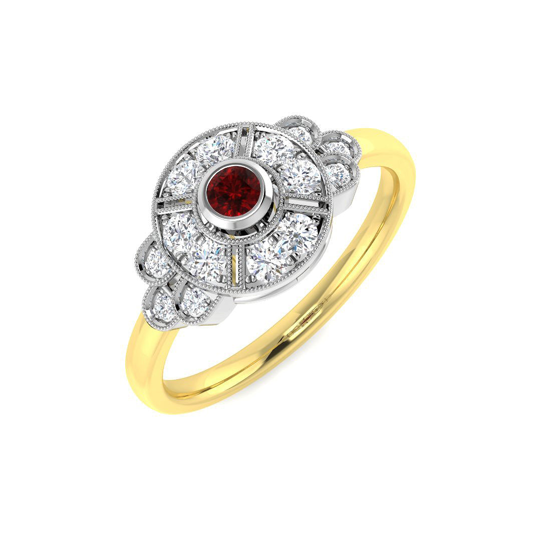 9ct Two-Tone Gold 0.35ct Ruby Ring