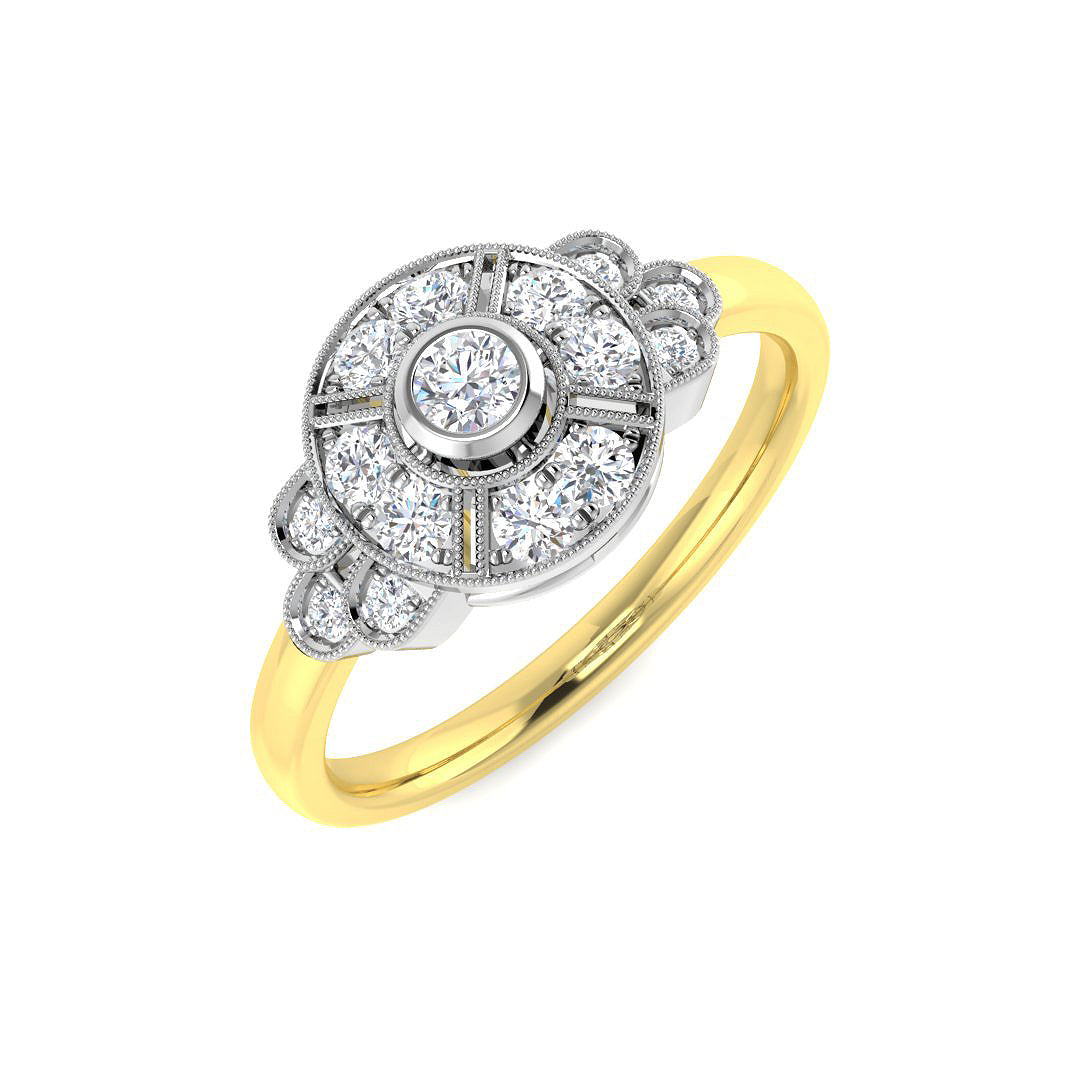 9ct Two-Tone Gold 0.32ct G SI2 Diamond Ring
