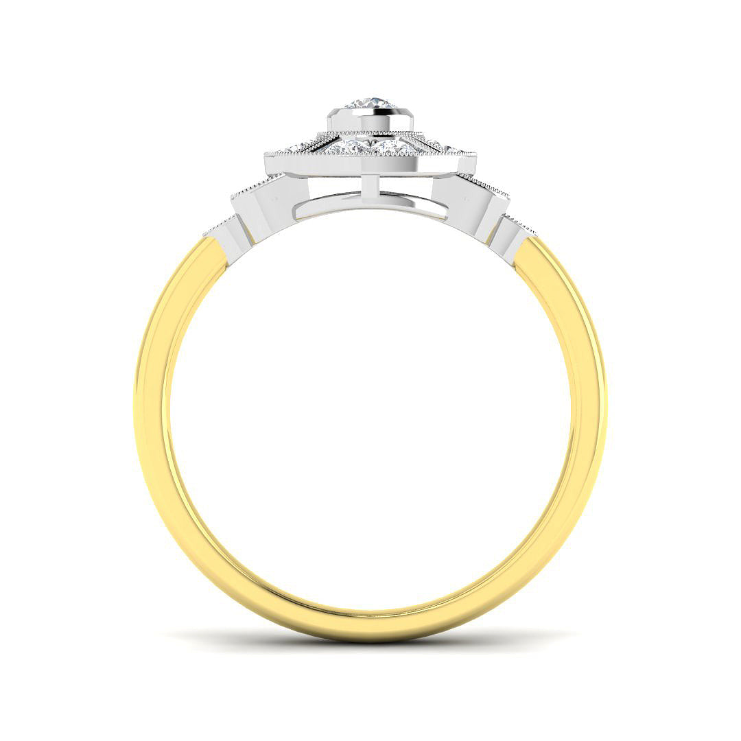 9ct Two-Tone Gold 0.32ct G SI2 Diamond Ring